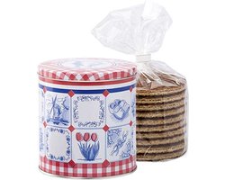 Stroopwafels in Blik – 12x Stroopwafelblik | Hollandse Stroopwafels Cadeau & Relatiegeschenk