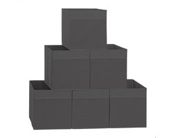Struct Sense Kast Organizers - Opbergmanden - Opbergsysteem voor Kast - Opbergboxen - Antraciet - 6 Stuks