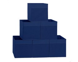 Struct Sense Kast Organizers - Opbergmanden - Opbergsysteem voor Kast - Opbergboxen - Blauw - 6 Stuks