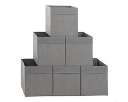 Struct Sense Kast Organizers - Opbergmanden - Opbergsysteem voor Kast - Opbergboxen - Grijs - 6 Stuks