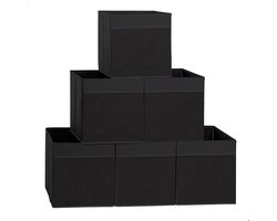 Struct Sense Kast Organizers - Opbergmanden - Opbergsysteem voor Kast - Opbergboxen - Zwart - 6 Stuks