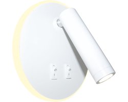 STRÜHM OTELLO Wandlamp - Rond - LED - 6W + 3W - 4000K - Wit
