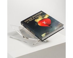 Studio Basique® Boekenstandaard Gekanteld voor Koffietafel of Kookboek - Transparant Plexiglas - 35x24cm Kruisstandaard - Luxe Kookboekstandaard - Boekenhouder voor Medium tot XL boeken - Design Bookstand - Boekensteun - Acryl