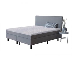 Studio - Boxspring - Pieter met geïntegreerde topper - 140x200 cm - Zilver Grijs