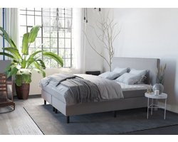 Studio - Boxspring - Pieter met geïntegreerde topper - 180x200cm - Zilver Grijs