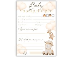Studio Claire Babyshower invulkaarten - 30 stuks – hello little world - A6 formaat - babyshower spelletjes - gender reveal - babyshower meisje - babyshower jongen - babyshower spel - invulkaarten babyshower meisje