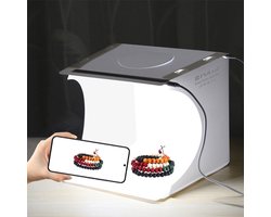 Studio Fotografie Tent Box Kit - 20cm Mini Draagbare 2 LED Panelen 1100LM Licht - Ideaal voor Foto Belichting - Inclusief 6 Kleurrijke Achtergronden - Perfect voor Productfotografie & Foto Shootings