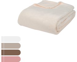 Studio Home XXL Plaid 200x220 cm – Superzacht Fleece Deken – Voor Bank, Bed of Woonkamer – Gemaakt van Gerecycled Polyester – Diverse Kleuren - Dekens - Plaids - Dekentje – Wit