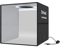 Studio Lightbox Set - Draagbare Studio - Opvouwbare Studio - Ringlamp - 40x40x40 cm - Met LED-verlichting - 12 Kleuren - Inclusief 6 Dubbelzijdige Achtergronden