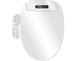 Studio Lyma Luxe Elektrische Toiletbril met Verwarming, Reiniging en Droogfunctie - Verwarmde toiletbril - Toiletbril bidet - Met sproeier - WCbril - Antibacterieel - Wit - Met verlichting voor 's nachts - Softclose
