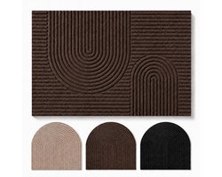 Studio M Deurmat - Japandi Stijl - Deurmat Binnen - Bruin - 60x90 cm - Antislip Deurmat - Polyester & TPE - Vloerverwarming Geschikt