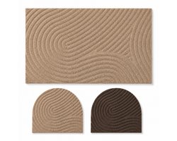Studio M Deurmat - Japandi Stijl - Deurmat Binnen - Zandbeige - 60x90 cm - Antislip Deurmat - Polyester & TPE - Vloerverwarming Geschikt