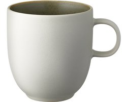 Studio Round North mok, moderne keramische mokken, koffiebekers, 33 cl, 1 stuk, matte white/matte moss