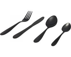 Studio Tavola Bestekset 4 Personen 16-delig - RVS met Zwarte Coating - Tijdloos Design - Geschikt voor Dagelijks en Feestelijk Gebruik