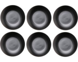 Studio Tavola Dinerborden Black Tie Zwart - Diepe Matzwarte Afwerking 6 stuks Ø 27 cm Aardewerk - Vaatwasser- & Ovenbestendig