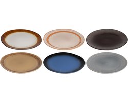 Studio Tavola Dinerborden Earth - 6 Stuks Ø 27 cm - Aardewerk - Unieke Aardetinten, Vaatwasser- en Magnetronbestendig