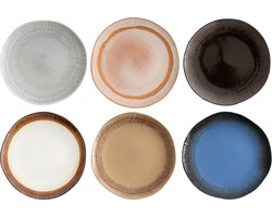 Studio Tavola Dinerborden Earth - Ø 27 cm - Set van 6 - Aardewerk - Aardetinten - Magnetron- en Vaatwasserbestendig - Deel van de Elements Collectie