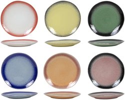 Studio Tavola Dinerborden Fire ø 27 cm – Set van 6 Aardewerk – Vaatwasser- & Magnetronbestendig, Stapelbaar