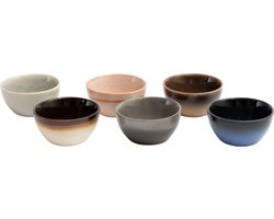Studio Tavola Kleine Kommen Earth - Dipkommen & Snackkommen - Bowls - Aardewerk - Diverse Kleuren, Vaatwasser- en Magnetronbestendig, Ø 10 cm, Set van 6