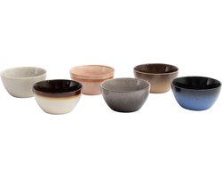 Studio Tavola Kom Earth Aardetinten - 6 Stuks Ø 14 cm - Aardewerk - Vaatwasser- en Magnetronbestendig