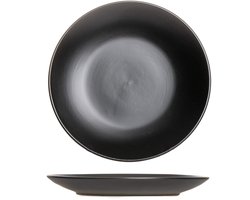 Studio Tavola Ontbijtborden Black Tie - Dessert- & Broodbord - Breakfast Plate - Aardewerk Zwart - Vaatwasser- en Magnetronbestendig - Ø 19 cm 6 Stuks