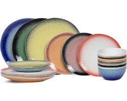 Studio Tavola Serviesset Fire 18-delig – Servies Set 6 Personen – Modern Design Aardewerk – Vaatwasser- & Magnetronbestendig