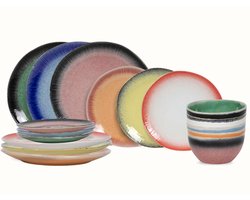 Studio Tavola Serviesset Fire Divers 18-delig - Servies Set 6 Personen - Modern Design Aardewerk - Vaatwasser- & Magnetronbestendig