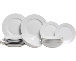 Studio Tavola Serviesset Wit 18-delig – Servies Set 6 Personen – Modern Design Porselein – Vaatwasser- & Magnetronbestendig