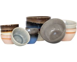 Studio Tavola Tapasset Earth Diverse Aardetinten - 12 Stuks - Aardewerk - Vaatwasser- & Magnetronbestendig