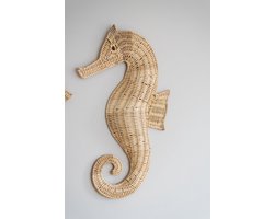 Studio Wildflower Sadie the Seahorse large - Rotan dier zeepaard voor aan de wand - Kinderkamer decoratie - wanddecoratie