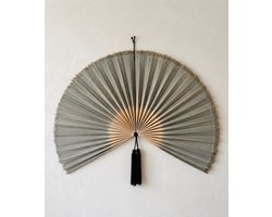 StudioBoho | Bamboe Waaier XL ⌀120cm | Boho Bohemian Woondecoratie | Japandi Wanddecoratie | Bali Ibiza style waaier | Rotan / Zeegras decoratie | Wall fan Muurwaaier