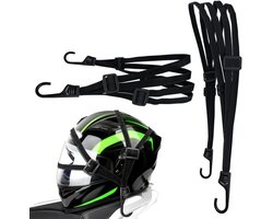 stuks elastische steeksleutels met haken, fietsspanner, elastische riem voor motorfiets, bagageriem, elastische steeksleutel, zwart (60 cm, 90 cm)