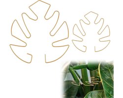Stuks Monstera Blad Plantenondersteuning - 2 Maten Klimplanten Stengel Ondersteuningshaken - Ideaal Stabilisator Grijper Houder voor Bloeiende Groei Plant (Goud)