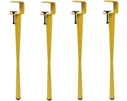 stuks verstelbare metalen tafelklempoten,H-vormige eettafelpoten,geen boren nodig,ijzeren werkbanksteunpoten voor buiten,camper,caravan,koffietafel/eettafel (71 cm (28 inch),geel)