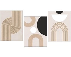 Stunq® Abstract modern wandbeeld woonkamer set van 3 muurposters Boho zonder lijst canvas foto's wanddecoratie poster voor slaapkamer woonkamer kantoor 30 x 40 cm