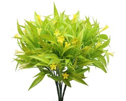 Stunq® Decoratieve Morgenroos Boeketten, 3 Stuks, 30cm Kunstplanten met Geel Bladeren - Perfect voor Tuin, Balkon, Interieur en Kantoor