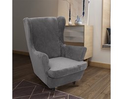 Stunq® Elastische en stijlvolle fluwelen hoes voor oorfauteuil met hoge rugleuning