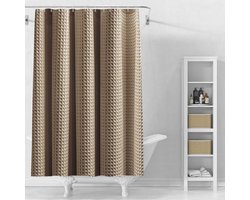 Stunq® Elegant douchegordijn met wafelstructuur voor luxe badkamerervaring, 120 x 200 cm, bruin