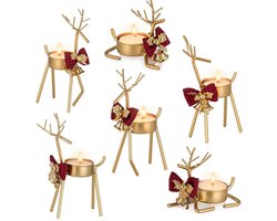 Stunq® Feestelijke Rendier Waxinelichthouder Set voor en Tafeldecoratie met Warme Sfeer