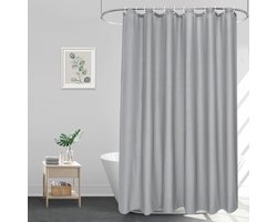 Stunq® Grijze Waterafstotende Douchegordijn voor Badkamer - 180 x 210 cm met 12 Ophangringen