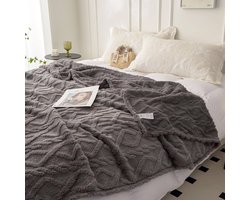 Stunq® Grote grijze fleecedeken voor ultiem comfort en warmte in huis 230 x 200 cm