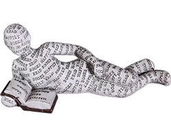 Stunq Lezingsstandbeeld, decoratieve figuren, decoratieve woonkamer, woonwinkeldecoratie, lezer, moderne abstracte kunst sculpturen decoratie, kantoordecoraties, polyresin, cadeau