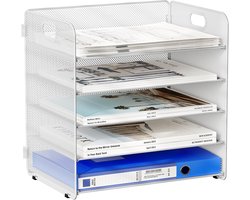 Stunq® Metalen A4 Documentenhouder met Vijf Vakken voor Bureauorganisatie Make up Organizer33 x 24 x 33 cm