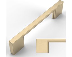 Stunq® Meubelgrepen, Geborsteld Messing, 96mm, Gatafstand, Laden, Zinklegering Handgrepen voor Keukenkastjes, Kastgrepen, Ladegrepen, Deurgrepen voor Keukenkastjes, Garderobekast,