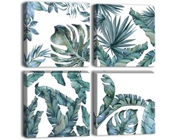 Stunq® Realistische Kunstmatige Bladeren Wandpanelen Set - Vier Panel Decoratie