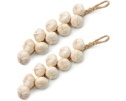 Stunq® Set van 2 schuimknoflooksnaren, kunstmatige ui herfstdecor, kunstmatige levensechte knoflook, decoratie, voor huis, keuken, tuin, interieurdecoratie, fotografie rekwisieten