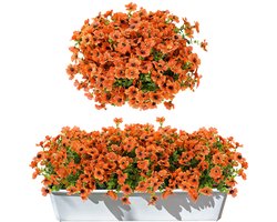 Stunq® Set van 24 Weerbestendige Kunstbloemen voor Binnen en Buiten Decoratie, Oranje