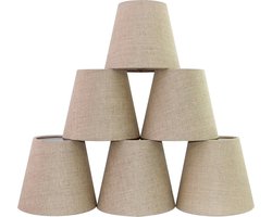 Stunq Set van 6 Grijze Clip-Lampenkappen voor Lampen, Verlichting en Kroonluchters