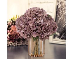 Stunq® Set van vier kunsthortensia's in roze en violet voor stijlvolle decoratie