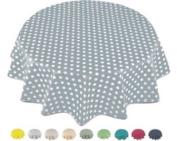 Stunq® Stijlvolle Grijze Tafelkleed Met Lichtgrijze Stippen Voor Eettafel Decoratie En Bescherming